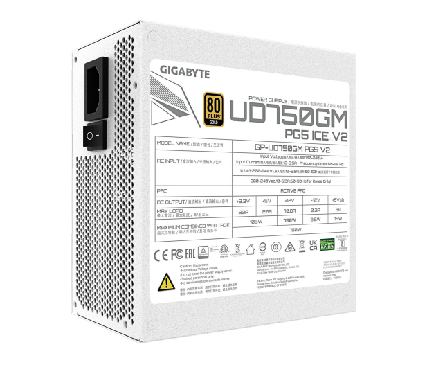 GIGABYTE UD750GM PG5 ICE 750W 80 Plus Gold ATX 3.1 GP-UD750GM PG5 ICE - 1362960 - zdjęcie 6